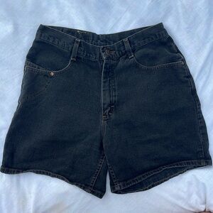 vintage riders black denim shorts